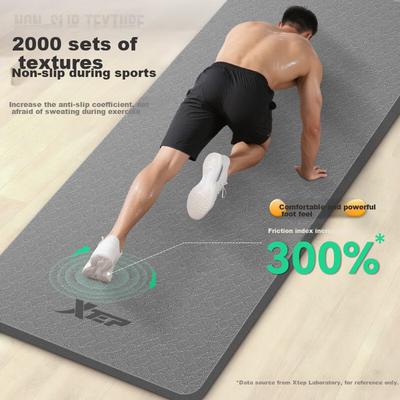 XTEP Yoga Mat Men\'s Fitness Women\'s Home Professional TPE Thickened and Enlarged Anti-slip Soundproof Shock-absorbing Jumping Exercise Training Mat