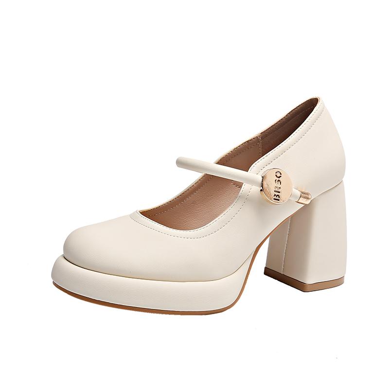 Fashion Aphixta Patent Leather 8cm High Heels Mary Janes Round Toe Platform Women Shoes Elegant Pumps Plus Size 43 tacones para mujer