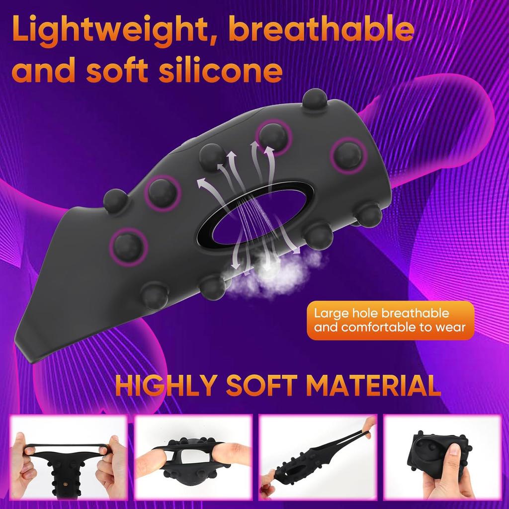 HESEKS Vibrating Penis Cock Ring Penis Ring Vibrator Delay Ejaculation Testicles G Spot Stimulate Sex Toys for Men Couples 18+