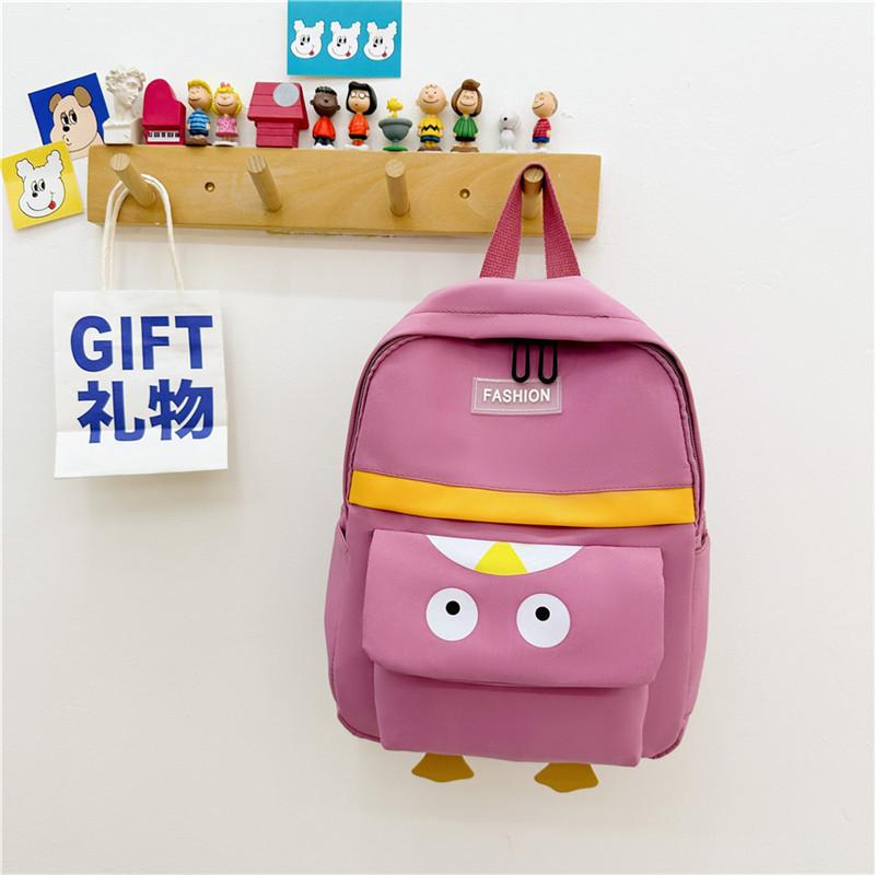 Mochila Infantil Adorável de Pato de Desenho Animado Bolsa de Lona Respirável de Grande Capacidade