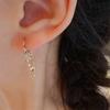 Real 925 Silver Plated 18K Gold Tassel Stud Earrings for Women Wedding Trendy Fine Jewelry