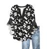 Summer Tops For Women Cute V Neck 3/4 Sleeve Blouses Floral Print Top Casual Shirts