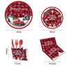 New Year Christmas Elk Theme Party Tableware Disposable Tableware Paper Plates Paper Cups Paper Towels Flag Christmas Tablecloth
