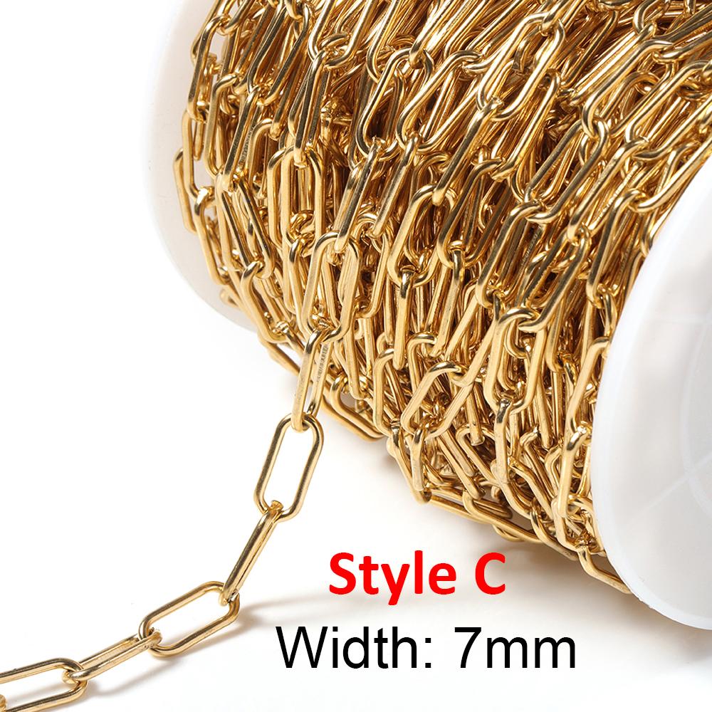 20Meters/Roll 1M No Fade Stainless Steel Chain Multi Sizes Basic Chains for Jewelry Making DIY Bracelet Necklace Chain Wholesale
