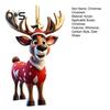 Christmas Deer Pendant Acrylic 2D Flat Reindeer Hanging Ornament Cartoon Santa Hat Reindeer Pendant for Home Xmas Tree Decor