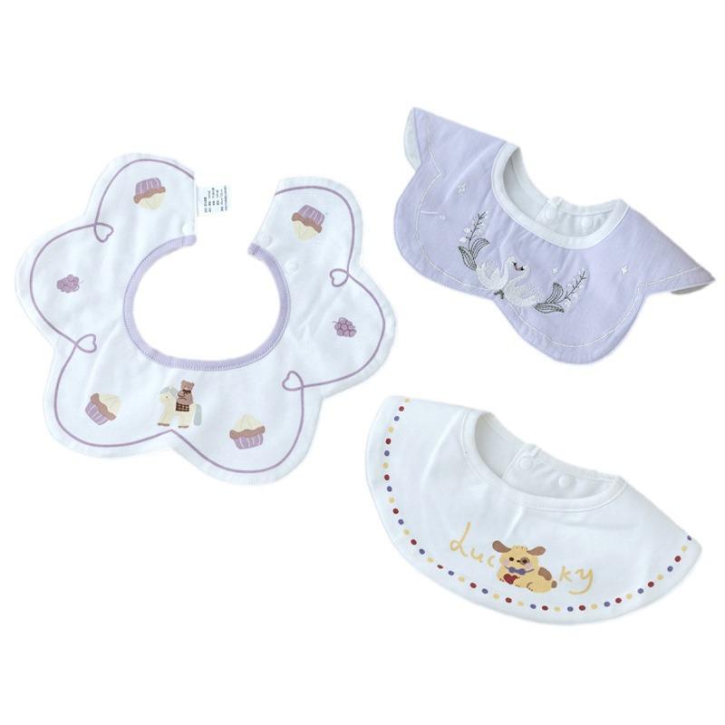 360° Drehbarer Koreanischer Baumwoll-Baby-Latz - Wasserdicht, Anti-Spuck-Design