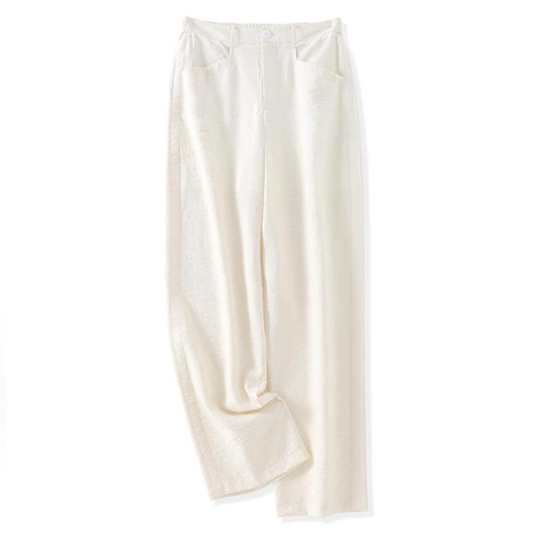 

Женская блузка из шелка, повседневная одежда, новый топ из тутового шелка, прямые шелковые брюки L [Recommended 90~ 52.5 kg]