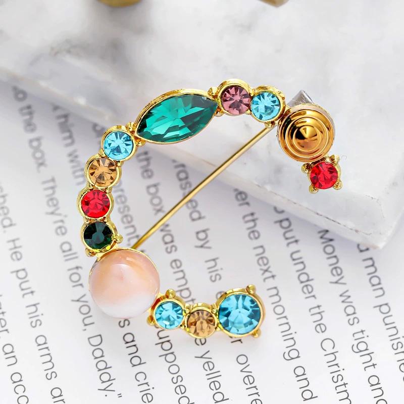 1PC 26 Letters Colorful Jewelry Gifts for Women Alphabet Brooch A-Z Rhinestone Letter Pin