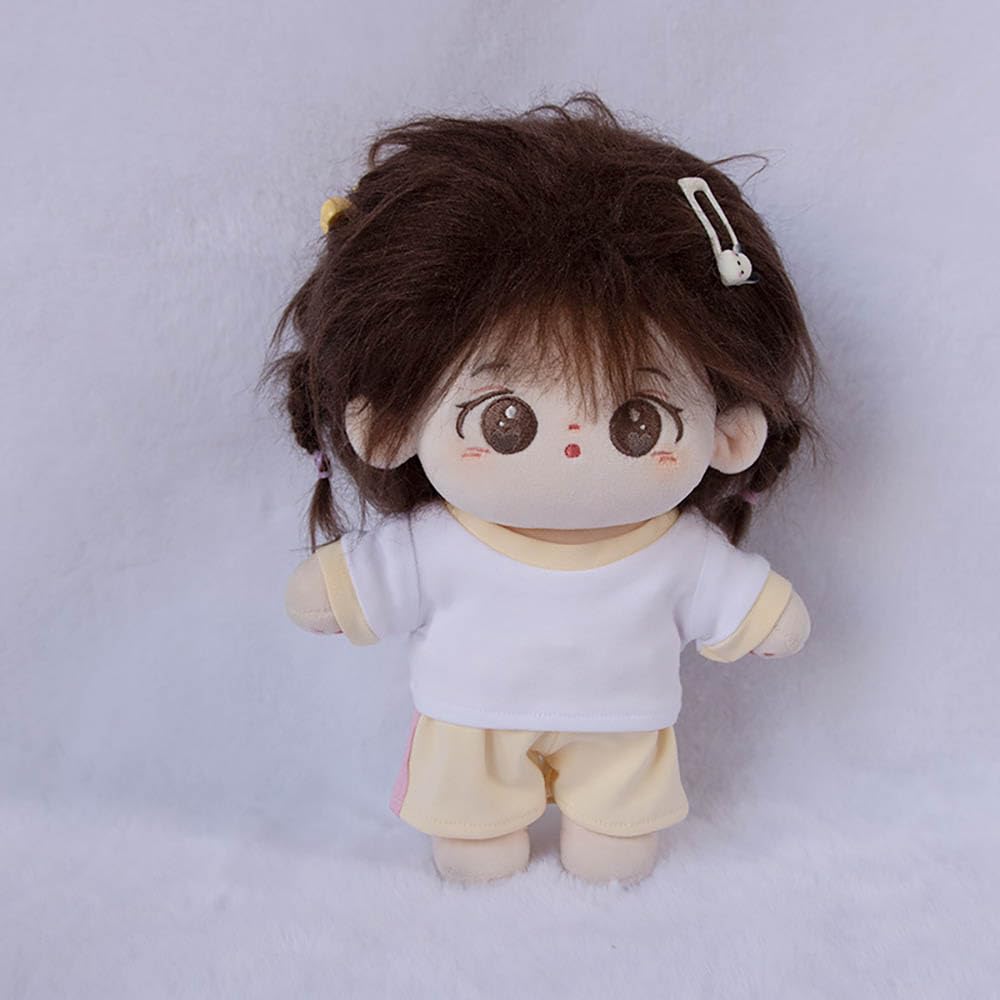 Niannyyhouse 10cm, 15cm, 20cm Plush Clothes, Sportswear, Color Blocking, T-Shirt, Pants, Dress-Up, Cotton Doll, Accessories (A6, 20cm)