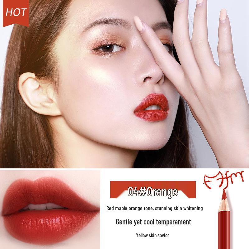 6D Pure Desire Waterproof Lip Liner: Sharpenable, Sweatproof Wood Crayon for Precise Outline.