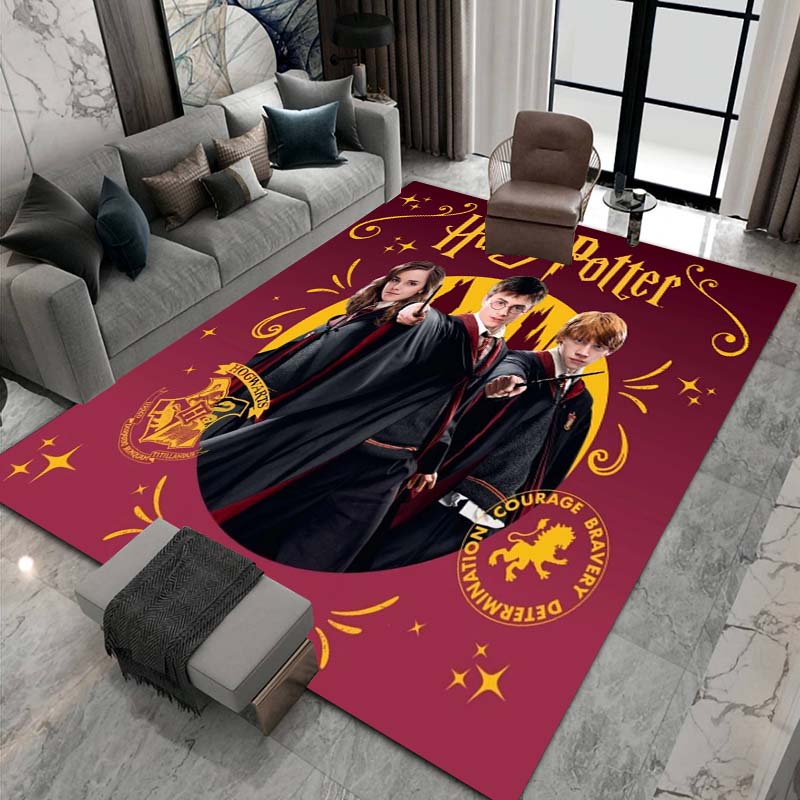 3D Printed Harry Potter Classic Fantasy Adventure Movie Theme Rug, Bedroom Living Room Play Mat