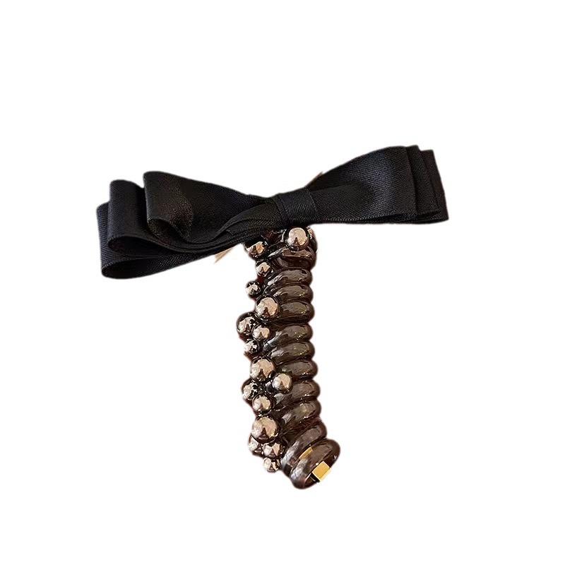 Bowknot Fabric Hair Ties for Women Elegant Minimalist Design with Bow Solid Color Telephone Cord Ponytail Holders Birthday Hair Accessory Gift Set