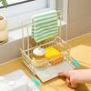 Sponge Rag Rack Dishcloth Drying Rack Sink Faucet Detergent Sponge Holder   for Kitchen Countertop