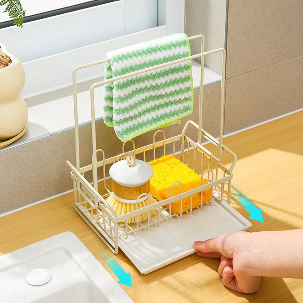 Sponge Rag Rack Dishcloth Drying Rack Sink Faucet Detergent Sponge Holder   for Kitchen Countertop