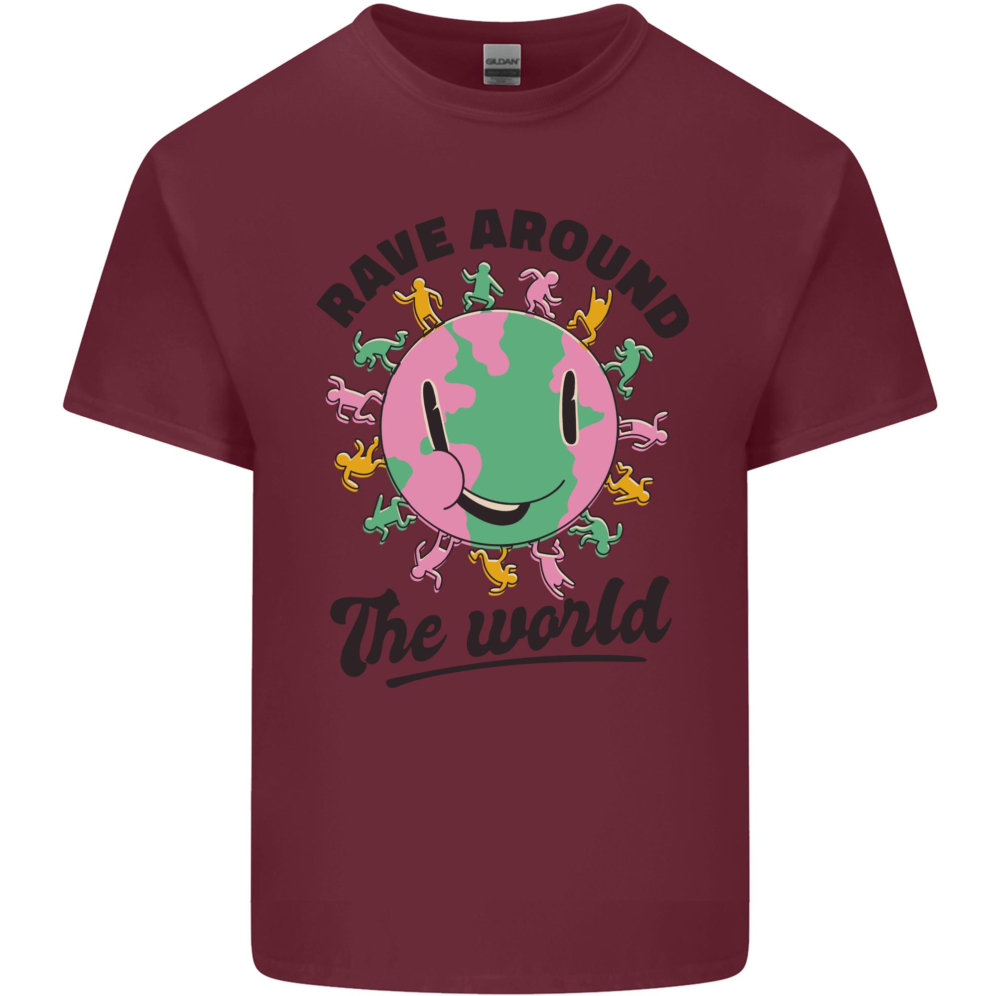 Rave Around The World Dance Music Acid Raver Unisexs Light Cotton Tshirt S