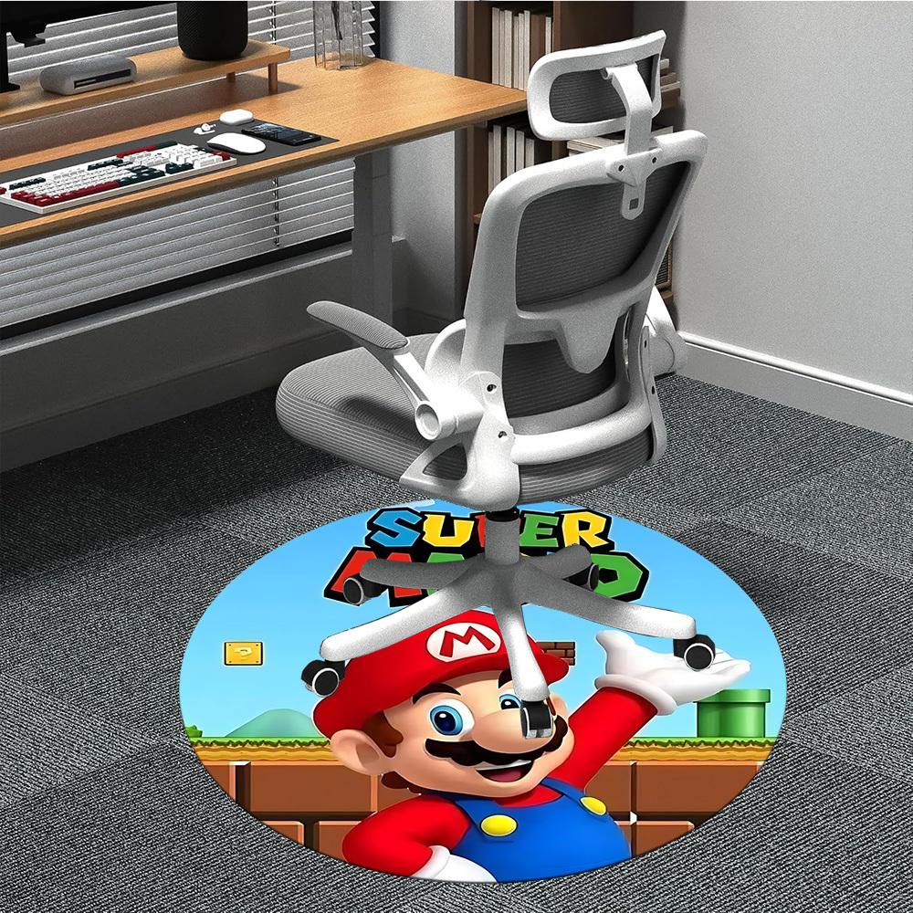 

1pc Mario Adventure Office Round Area Rug, Under Office Chairs Bedroom Living Room Home Decor, Room Decoa1016190 80cm by 80cm