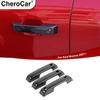 3X Carbon Fiber Exterior Accessories Door Handle Decor Trim For Ford Bronco 21+