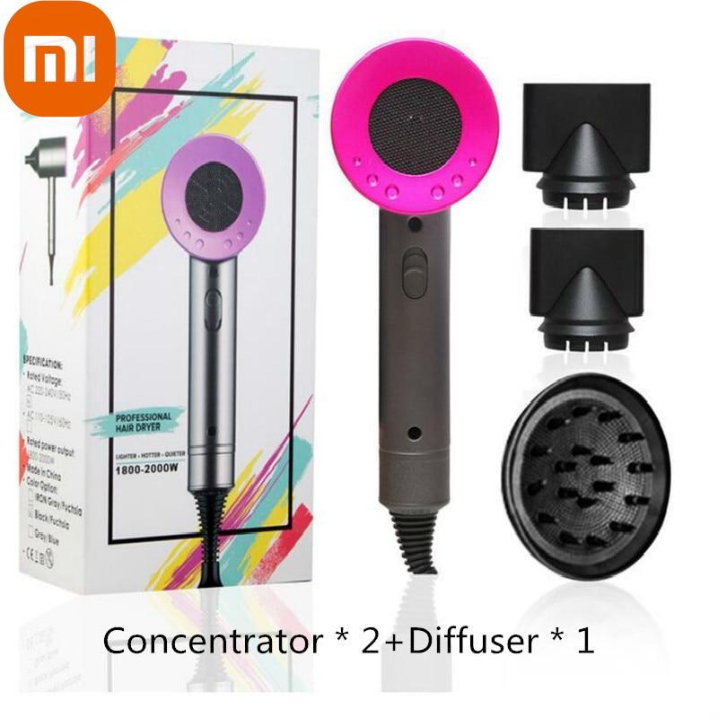

Фен Xiaomi для домашнего салона, электрический бесшумный фен для горячего/холодного воздуха, отрицательный профессиональный ионный фен для сбора воздуха, фен для волос