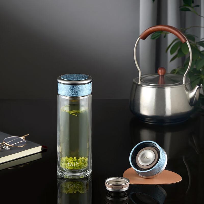 TAIC Pure Titanium Double-Layer Glass Tea Cup