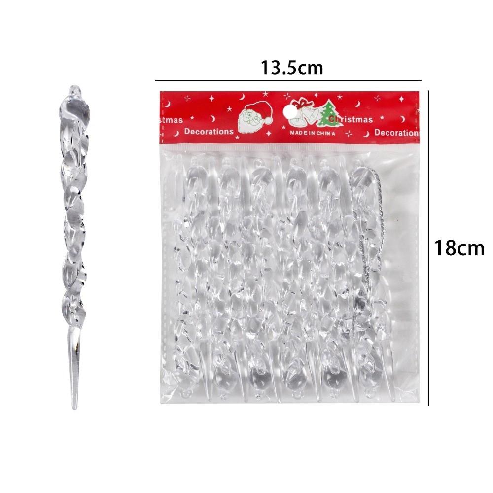 12Pcs Transparent Christmas Icicle Ornaments Hanging Icicle Decorations Winter Home Decoration
