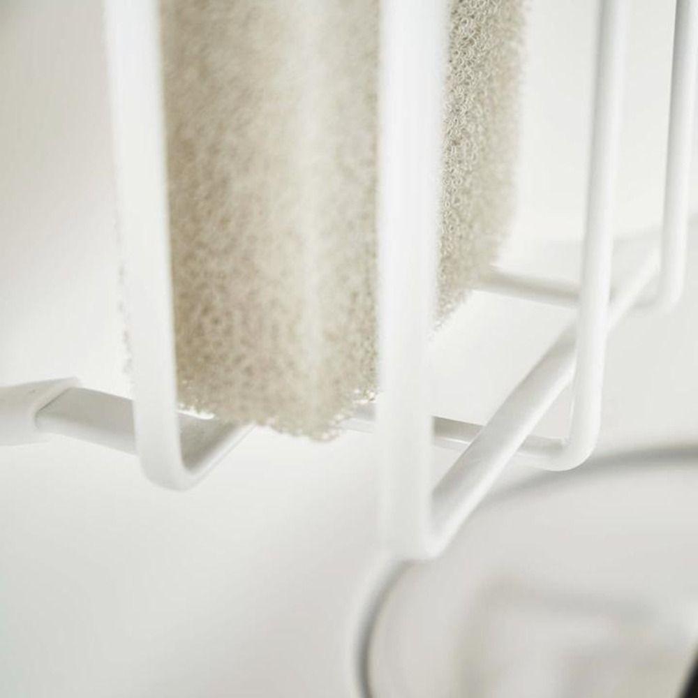 Kohlenstoffstahl Spülbecken Schwammhalter Abtropfbar Verstellbar Schwamm Aufbewahrungsregal Platzsparend Hängendes Design Spülbecken Abtropfgestell Badezimmer