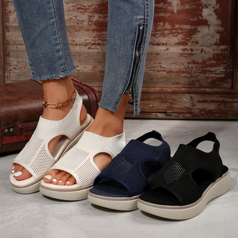 Fashion Large Size Women's Shoes 2024 Summer Comfortable Casual Sports Women's Beach Wedge Sandals Women's Thick-soled Roman Sandals