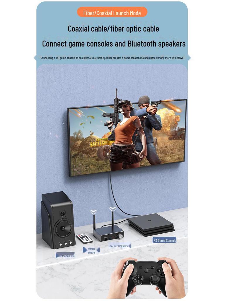 Bluetooth Audio Adapter mit optischem und koaxialem Wandler für analoge und digitale Verstärker