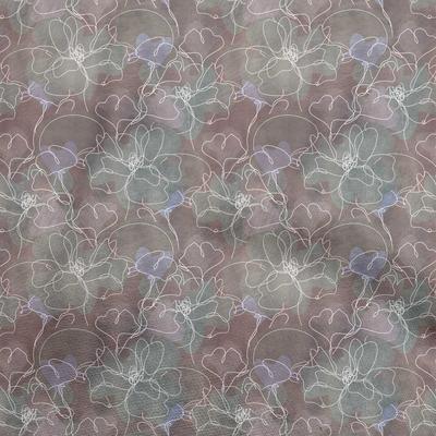Cotton Flex Dusty Gray Fabric Abstract Line Drawing Floral Craft Projects Decor Fabric Printed By The Yard 40 Inch