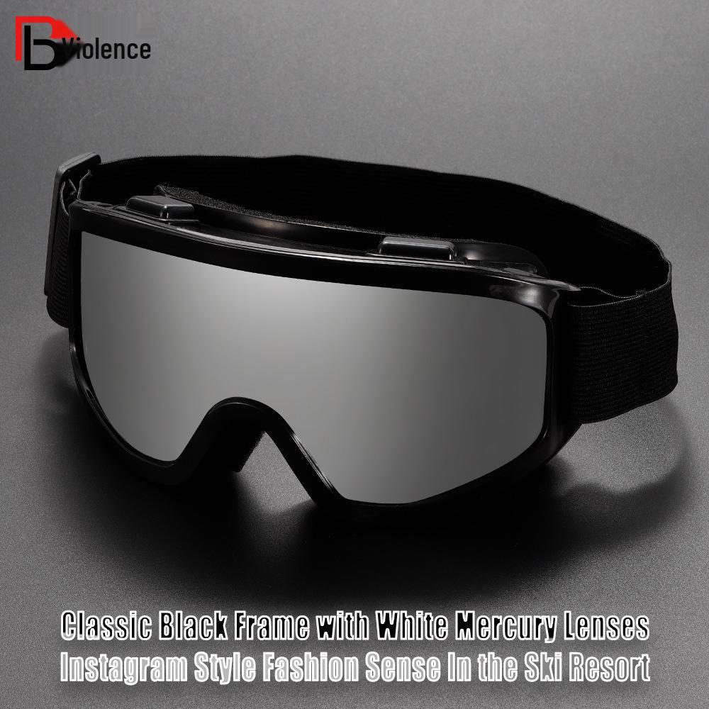 Cross-border Fashion Anti-fog Ski Goggles: Large Frame, Wind & Sand Proof, Colorful Protective Sports Glasses