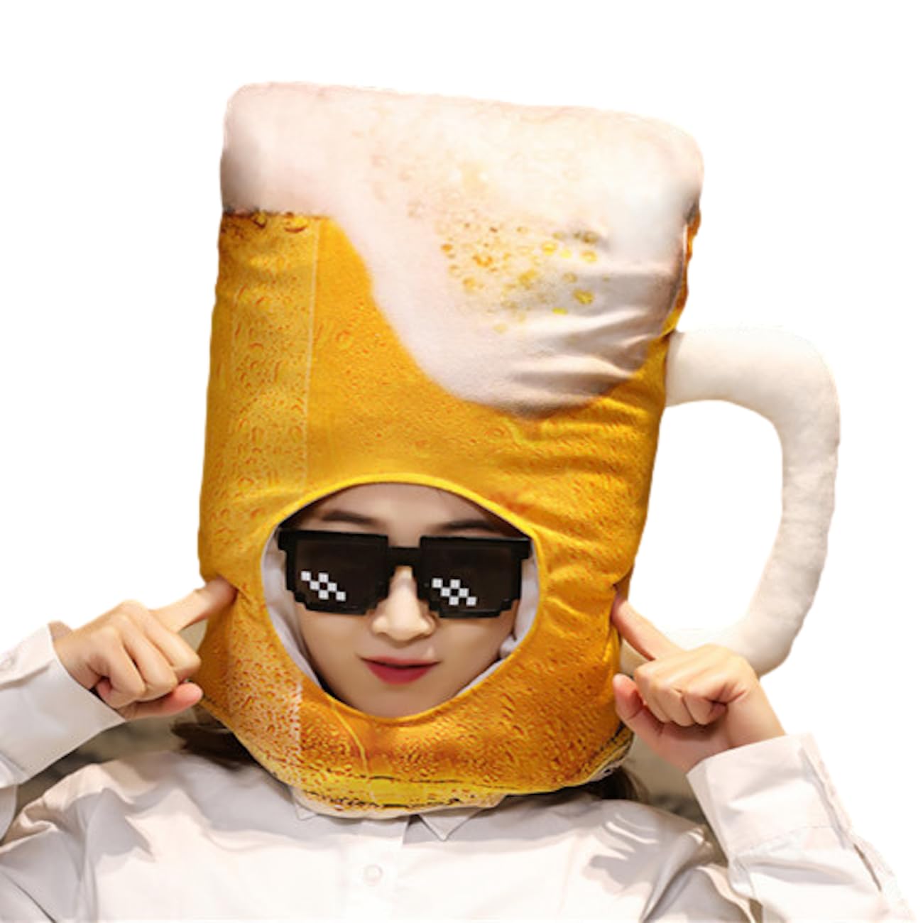 [Haverly] Beer Mug Halloween Cosplay Costume Headwear Mascot Hat Event School Festival (Beer Mug)
