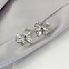 Irregular Liquid Metal Butterfly Flash Diamond Earrings, Asymmetrical Long Cold Wind Lava Water Drop Earrings