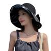 Hat Women's Summer Sunshade Sunscreen UV Bucket Hat Face Cover Vinyl Sun Hat Large Brim Folding