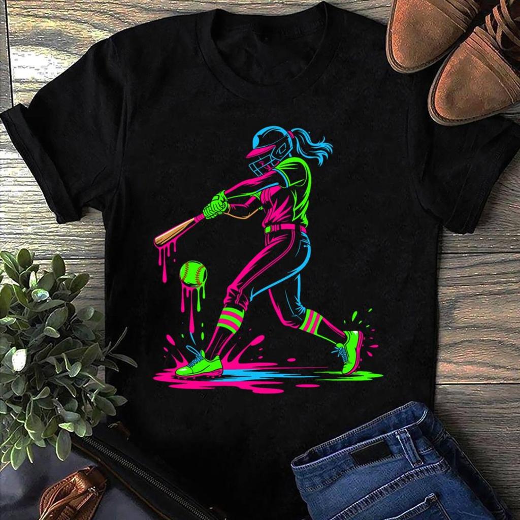 Softball Player Ice Cream Softball Drip Softball T Shirt, Softball Mom Gift, Softball Player T-Shirt