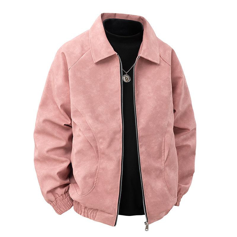 Spring New Couple Style American Retro Brown Lapel Jacket Men Suede Couple Suit Jacket