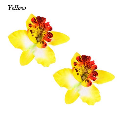 2Pcs Fashion Flowers Hair Clips Women Bohemia Bridal Orchid Hairpins Wedding Accessories Girls Barrette Beach Hair Accessories