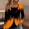 Tops for Women  Camouflage Print Long Sleeve Fake Two‑Piece Top Fall Casual Slim Pullover Women's Long Sleeve Top