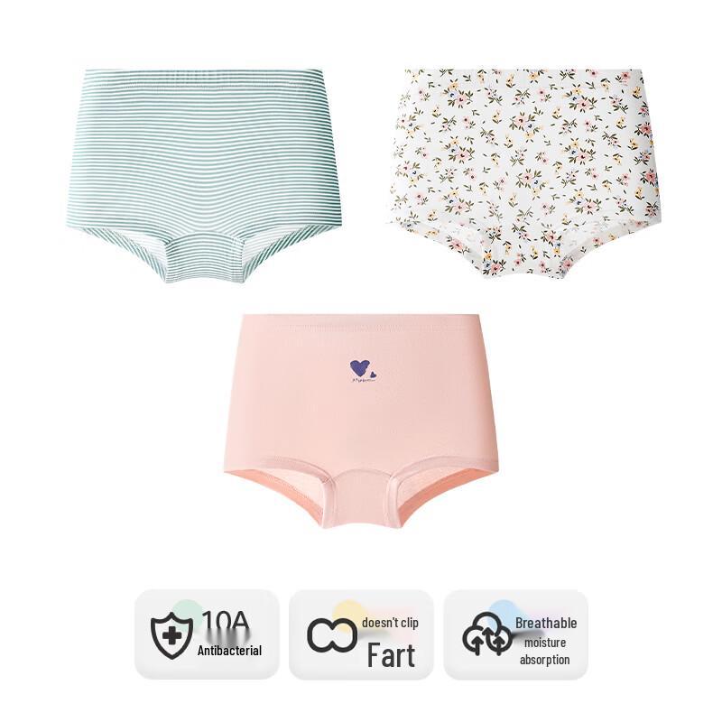Yingbolun Girls' All-Season Antibacterial Cotton Underwear