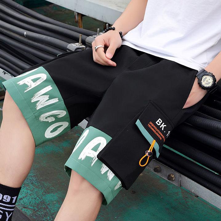 

Шорты, мужские летние универсальные брюки с пятью точками, свободные прямые молодежные короткие комбинезоны XL чёрный