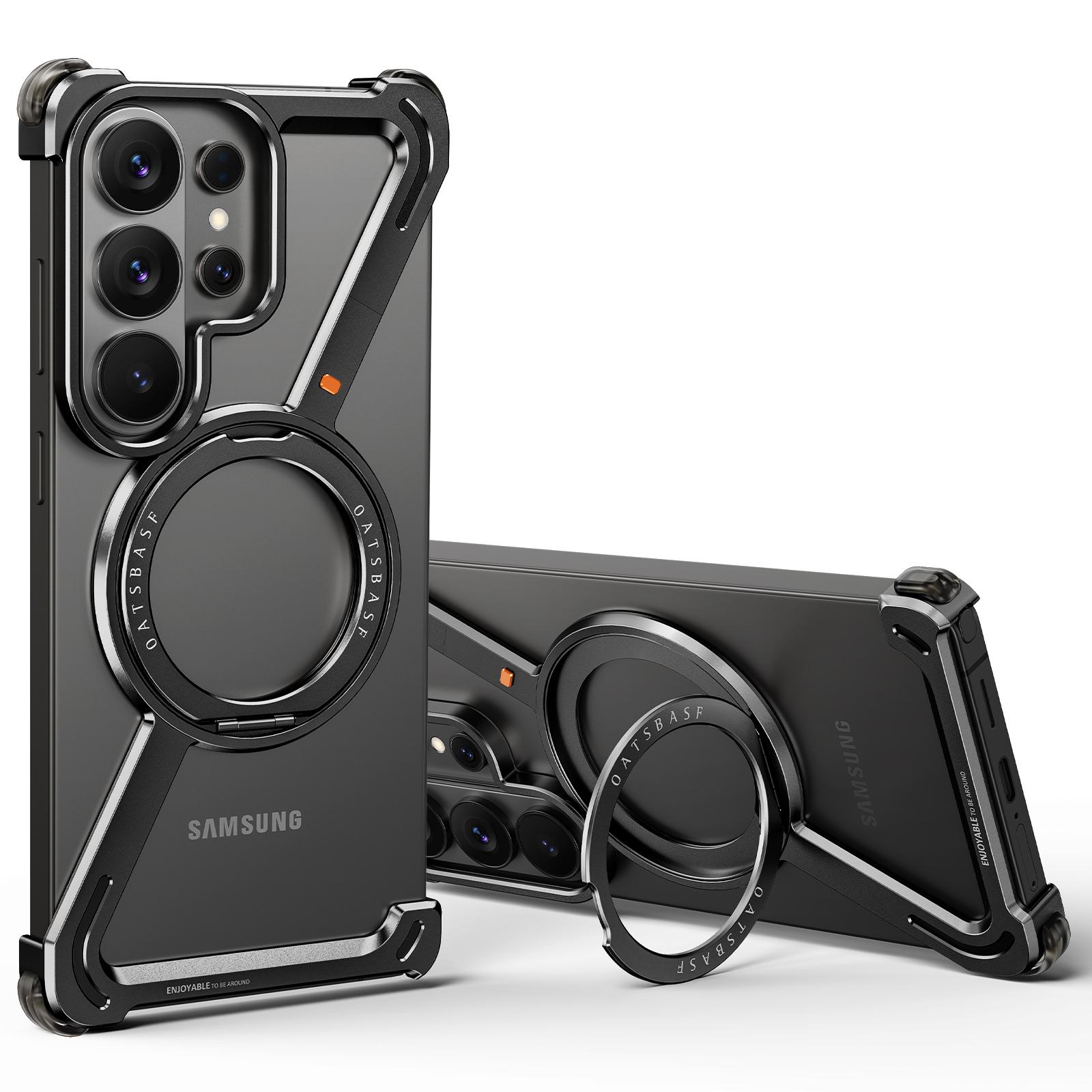 

Eary Z Shape for Samsung Galaxy S26 Ultra Phone Case Frameless Metal Protective Case 360°Rotate Magnetic Stand Shockproof Cover Galaxy S26 Ultra чорний