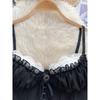 French Sweet Underwear Spaghetti-Strap Slip Women's Stylish Contrast Color Lace Lace Corset Sexy Tops Outerwear Tide