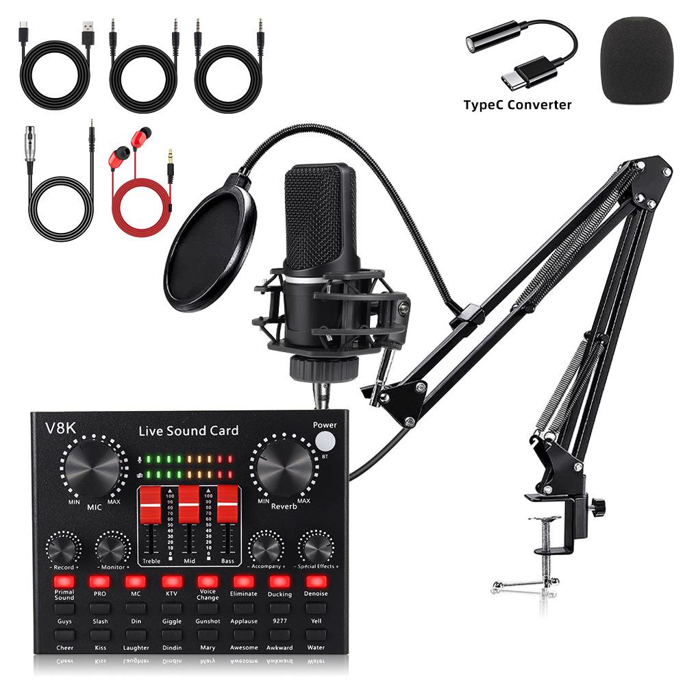 X1 Large Diaphragm Microphone & Sound Card Set with Boom Arm for Streaming