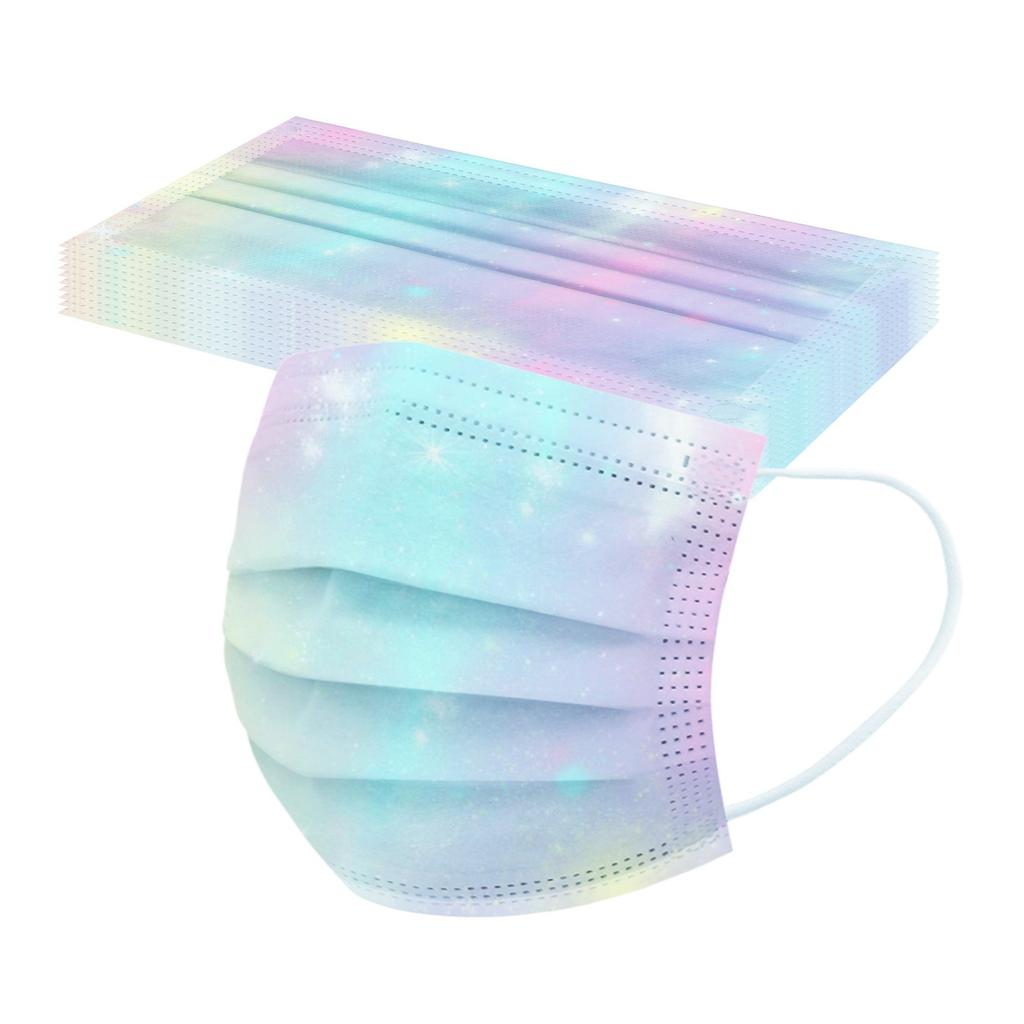 10 Stück Kinder Batik Farbverlauf Bedruckt Dreilagig Proof Einwegmaske