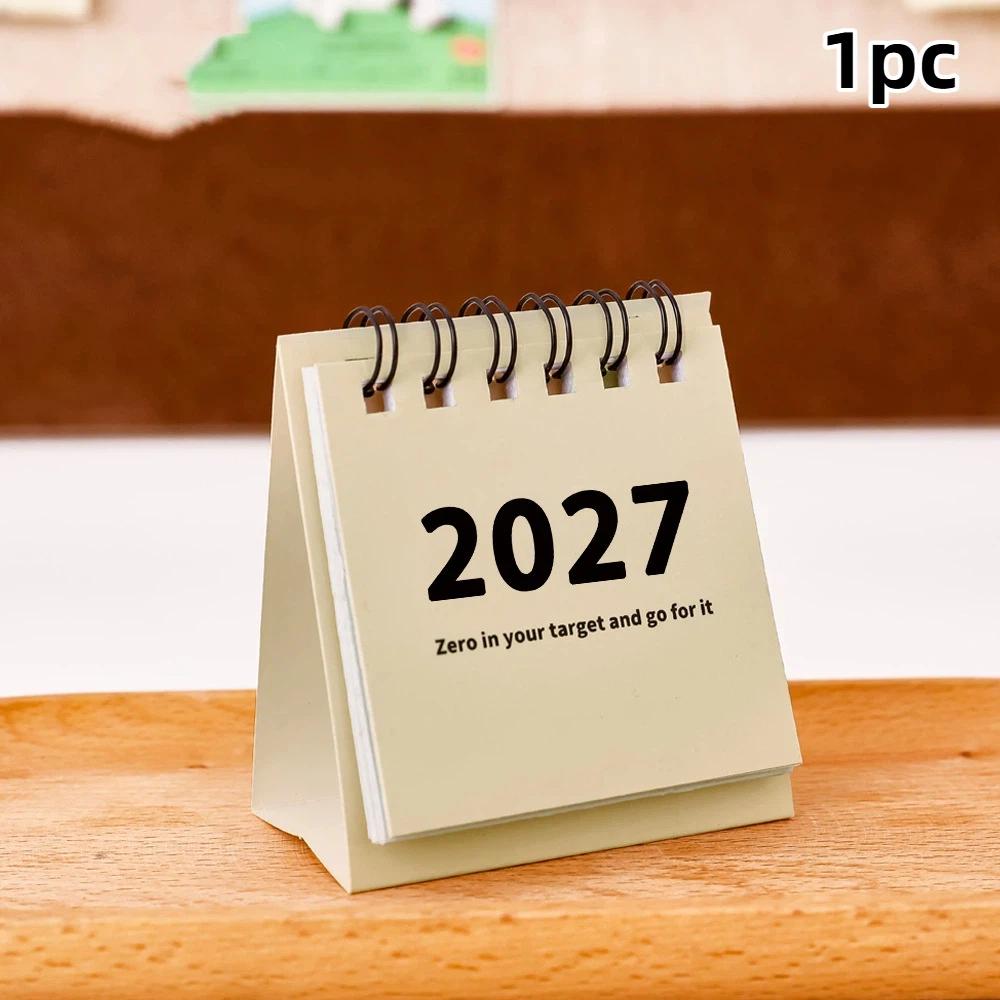 Calendario da scrivania Mini 2027 Formato tascabile Planner da viaggio portatile per casa Ufficio Scuola Tracciamento dell'orario di lavoro