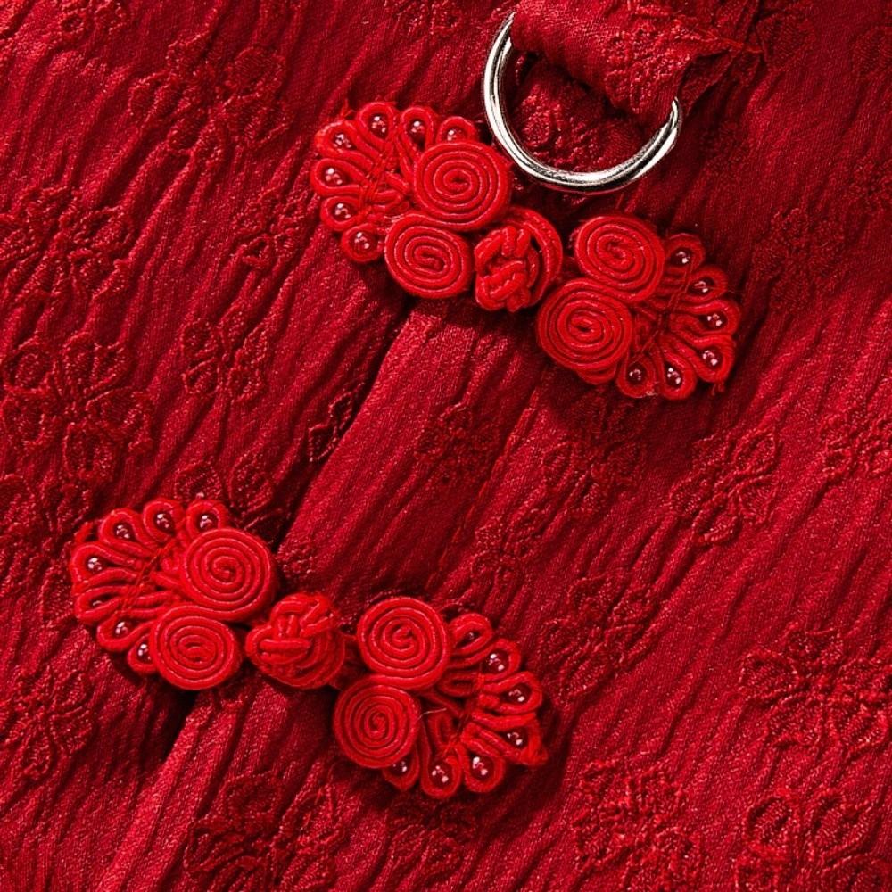 Character Fu Pet Tang Suit Red Cat Coat Puppy Costume Dog Vest  Spring Festival