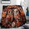 1Pc owl Print Flannel Blanket, High quality Comfortable for All Seasons, Home Decor, Warmth and Comfort, Perfect for Christmas Gifts W66