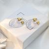 Special For Niche Retro Transparent Resin Earrings, High-End Fashion Transparent Color V-Shaped Ear Buckles