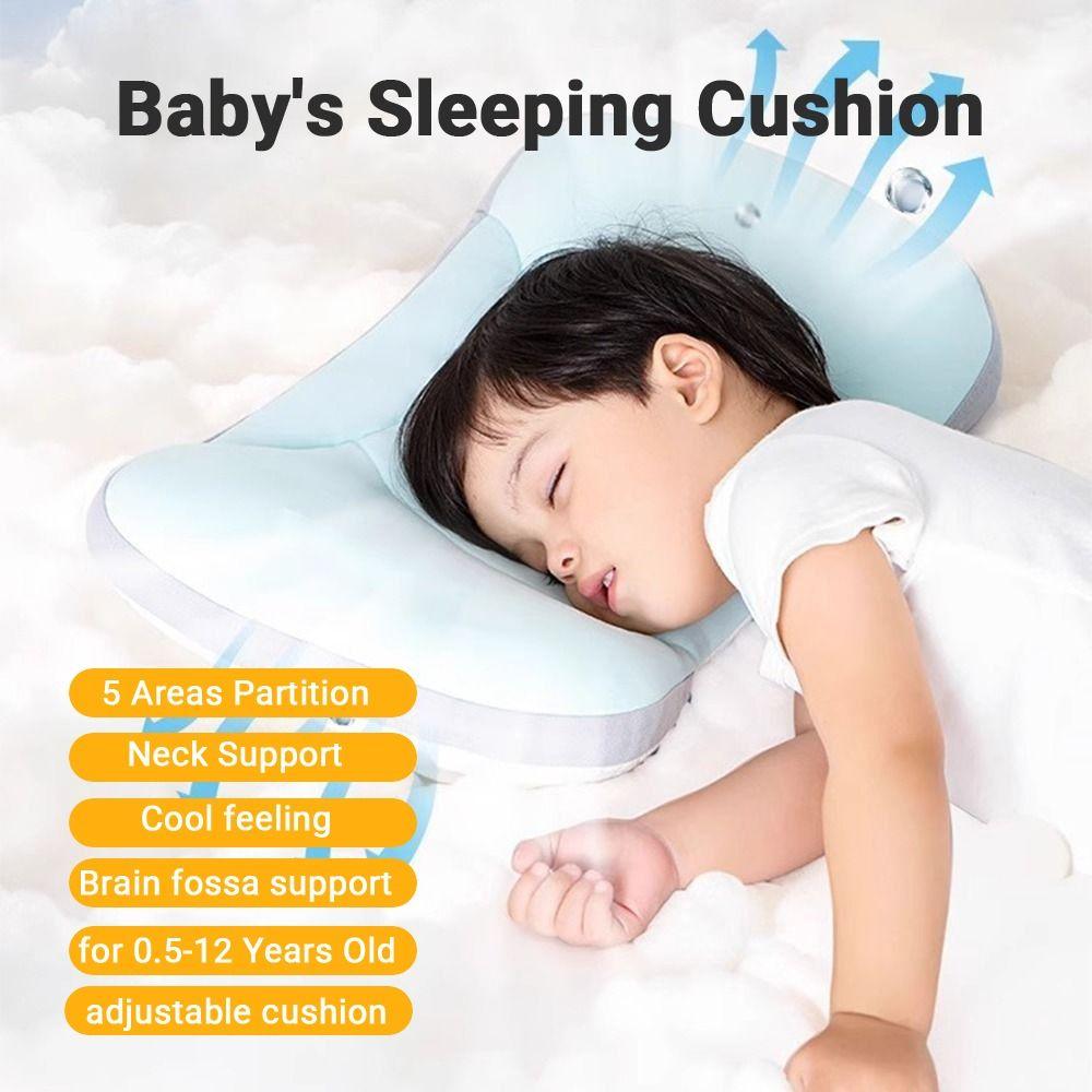 

Двостороння дитяча подушка для підтримки шиї з охолоджуючої тканини, подушка для позиціонування сну для дитини T1 зелений