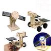 DIY Solar Energy Artificial Satellite Aerospace/ Ground Exploration Rover Model Kids Assembling Physical 3D Wooden Puzzle Toys