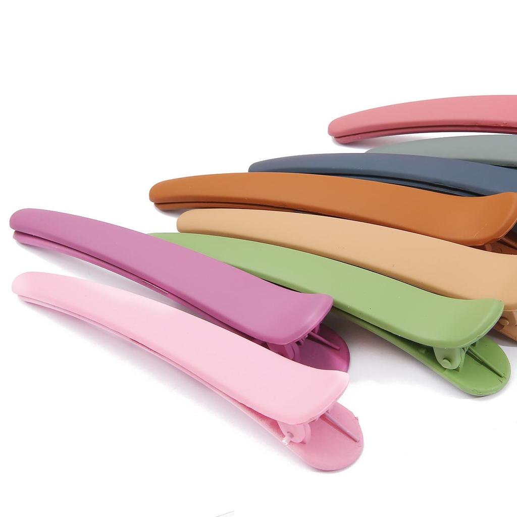 5pcs Frosted Duckbill Hair Clips In Candy Colors for Women