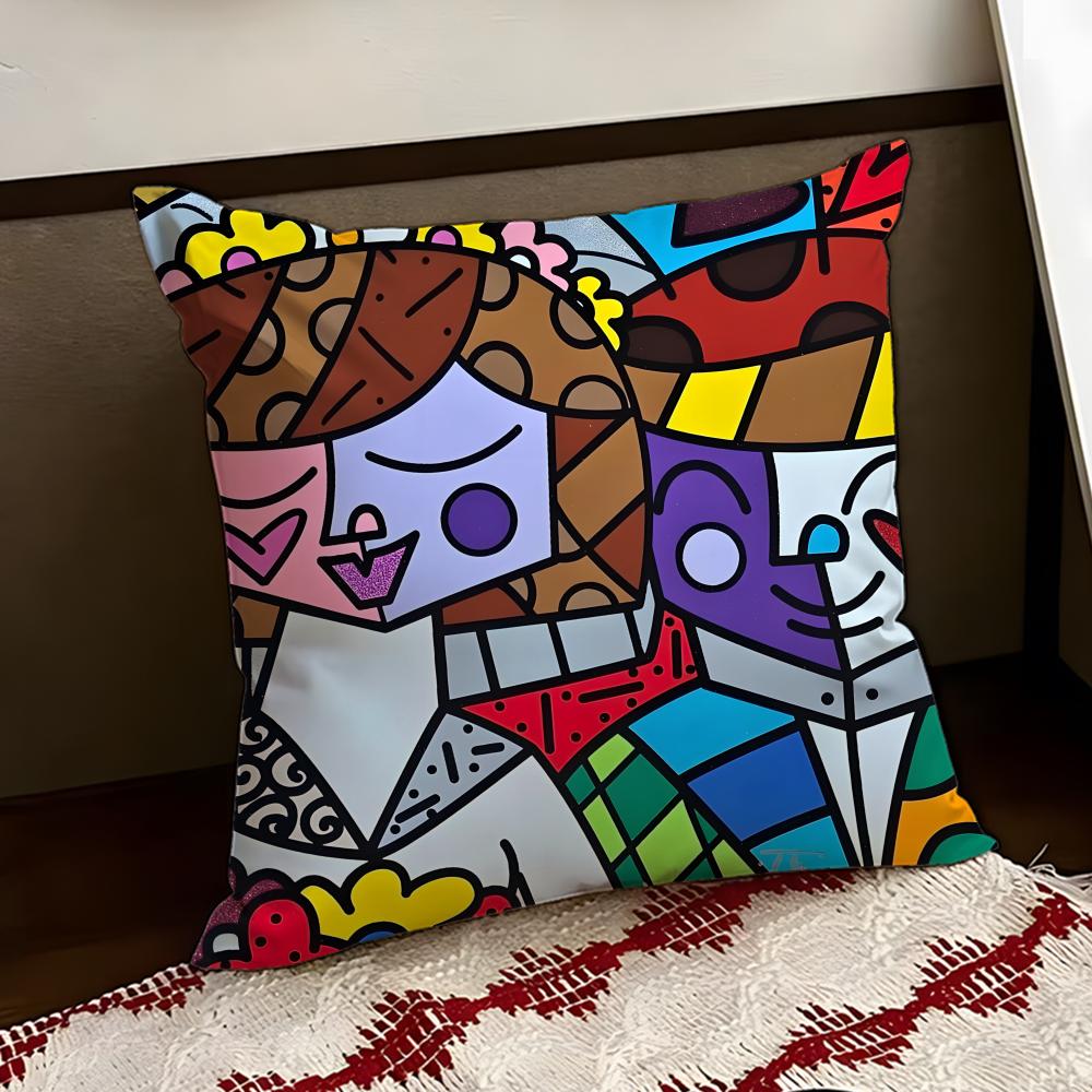 BBritto Art Design Copricuscino Reversibile Morbido Resistente Federa per Cuscino Casa Auto Uso Multi-Scena per Comfort Quotidiano